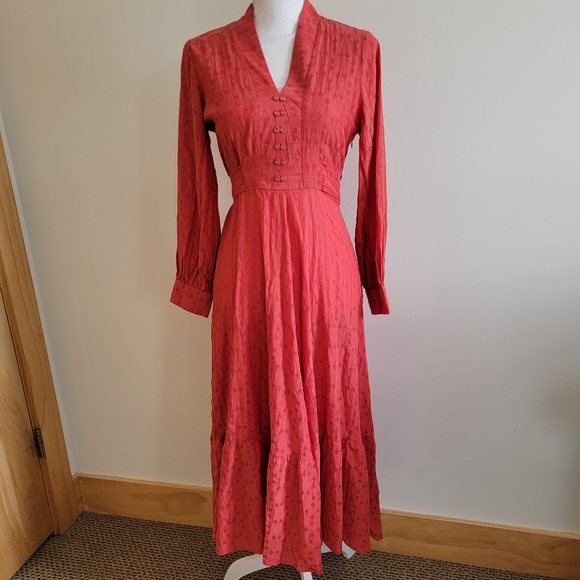 Ritu Kumar Dresses & Skirts - Ritu Kumar Textured Maxi Prairie Dress Kurta Cottagecore, Size Medium